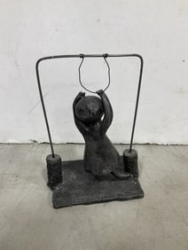 Lead sculpture signed Latimer(7.5in.tall)