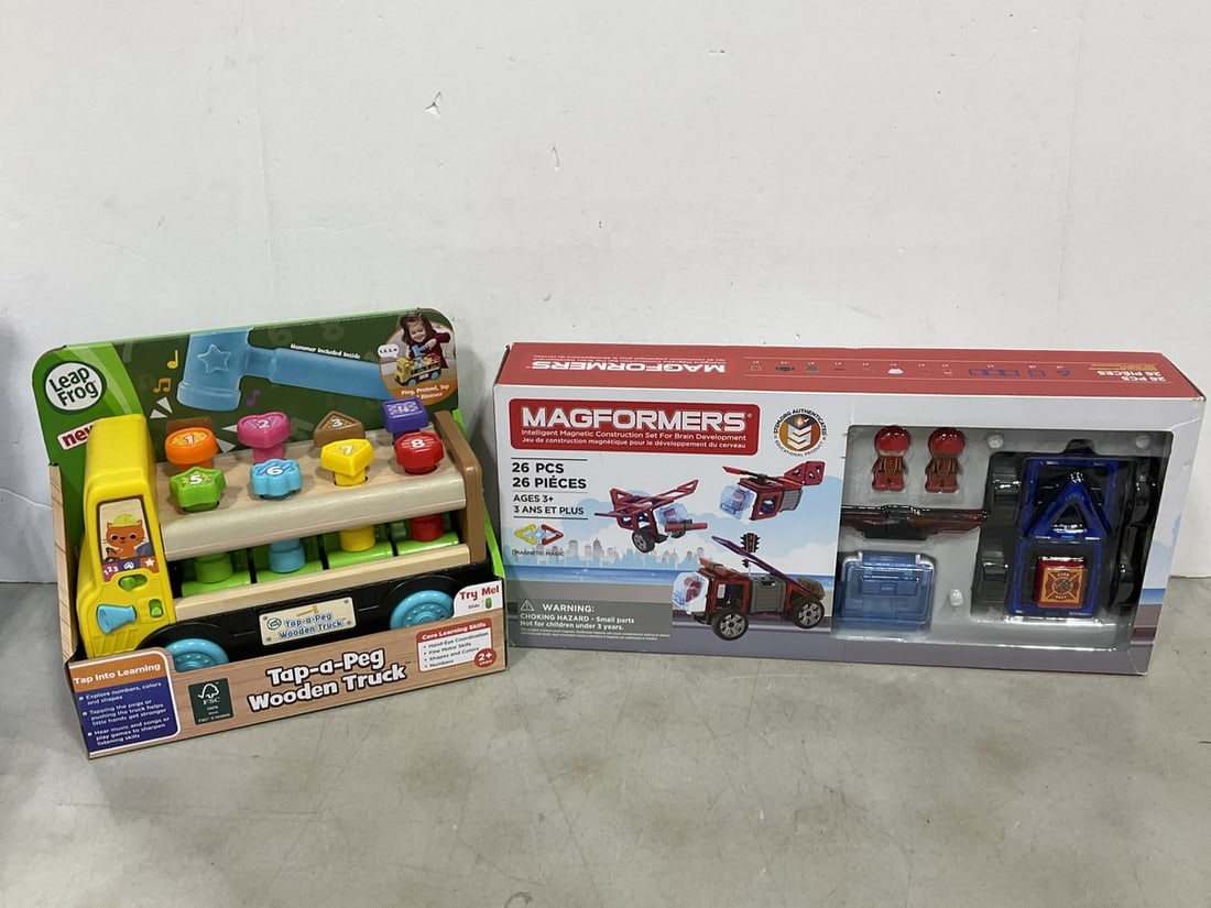LeapFrog tap a peg wooden truck and Magformers set(new in package) (1 of 1)