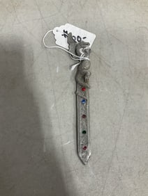Vintage pewter jeweled dragon letter opener
