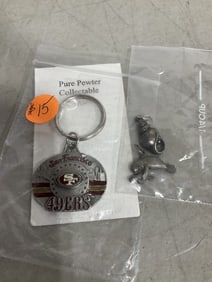 Pewter pendants and keychain