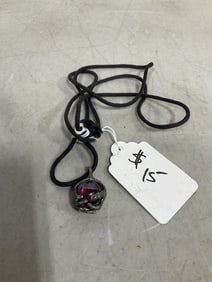 Necklace with gem pendant