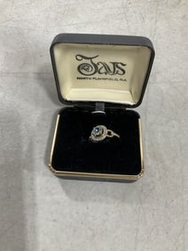 Gold over sterling ring with stones