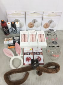 Party Poppers, Hanging Decorations, Face Masks, Fake Blood/Capsules, Colored Hairspray, and more