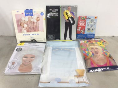 Various Wigs, Balloon Decor, Inflatable Prop, and more