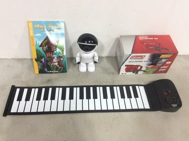 Coleman Quick Pump 12v, Sharper Image Keyboard Mat, Astronaut Camera, and more