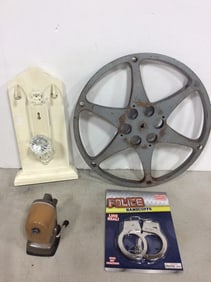 Empty Film Reel, Police Handcuffs, Door Knob Wall Hook Plaque, and more