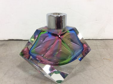 Vintage Art Deco Handcut Crystal Perfume Bottle - No Top