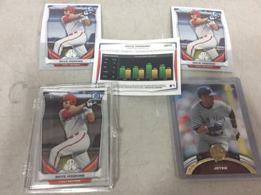 Rhys Hoskins and Derek Jeter Collectible Cards