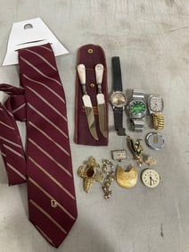 Lot of vintage items and Christian Dior tie