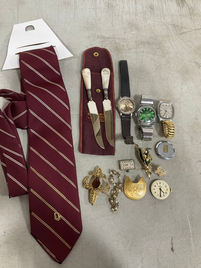 Lot of vintage items and Christian Dior tie (1 of 1)