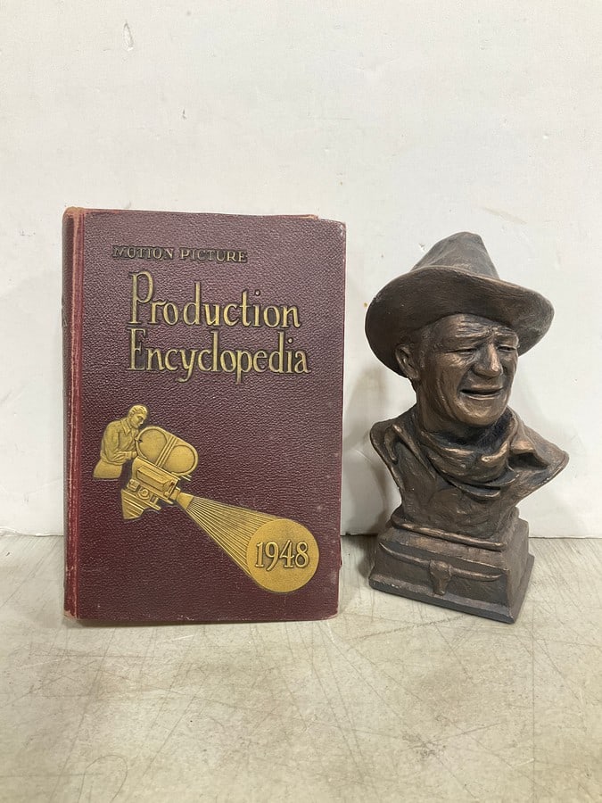 1948 Motion Picture Production Encyclopedia, and John Duke Sculpture(8.5in Tall): 1948 Motion Picture Production Encyclopedia, and John Duke Sculpture(8.5in Tall)