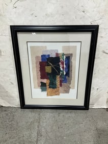 Framed and signed abstract art print(26in.x30in.)