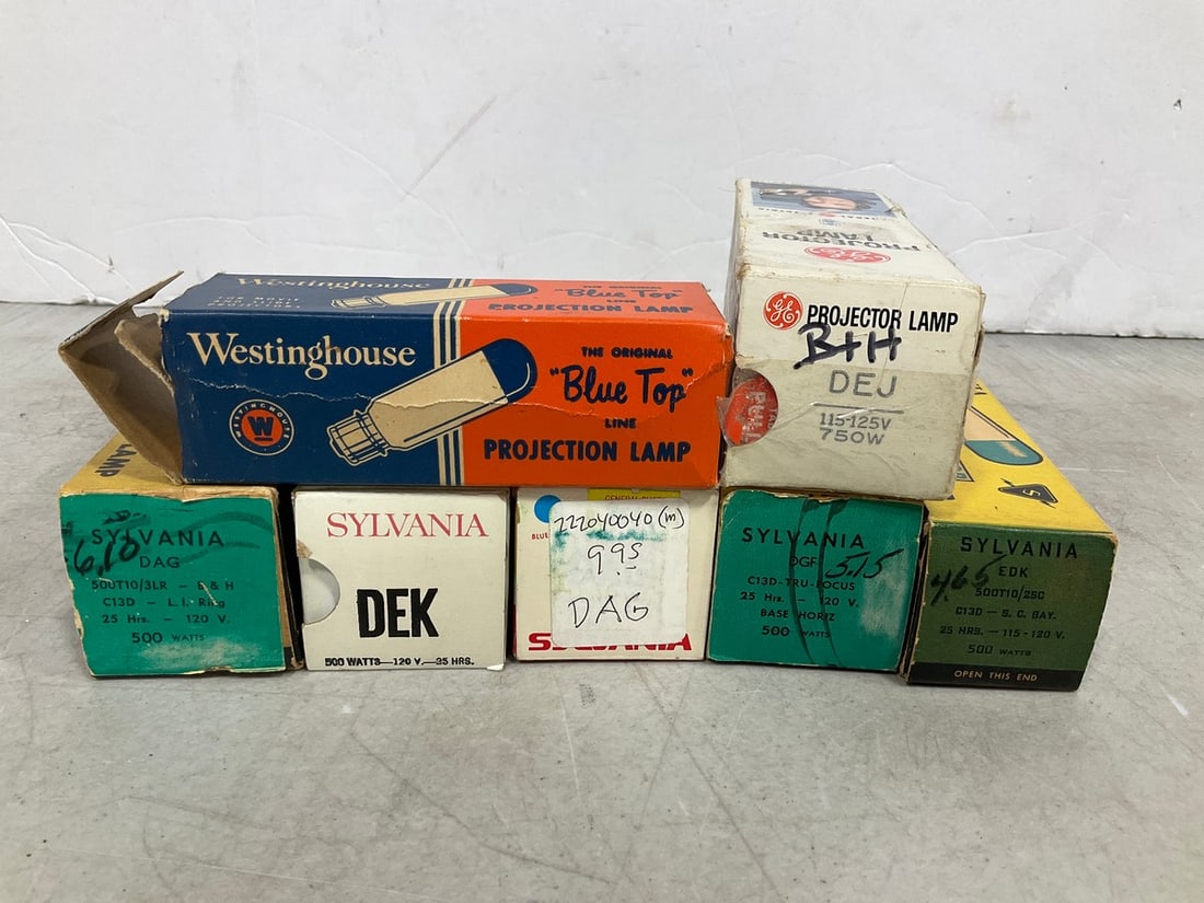 Vintage Projector Lamps *in boxes*: Vintage Projector Lamps *in boxes*