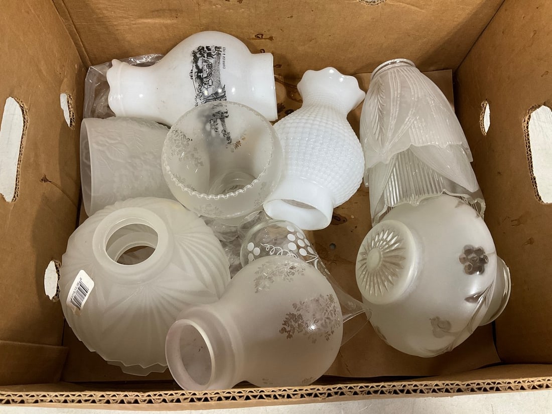 Various Glass Lampshades: Various Glass Lampshades