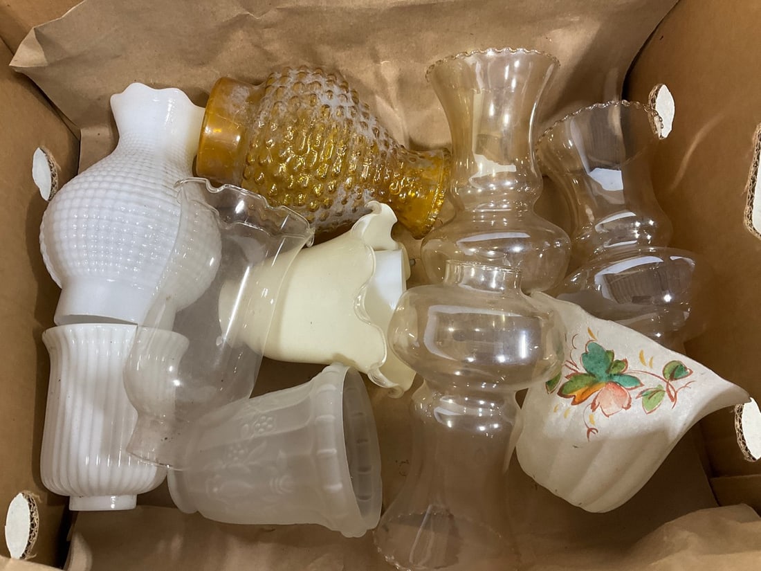 Various Glass Lampshades: Various Glass Lampshades