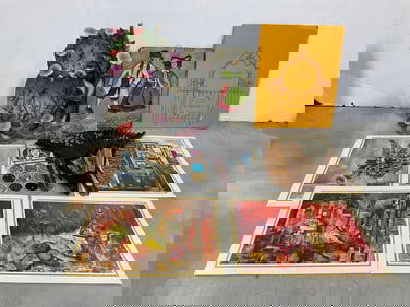 Various Art Prints, Ceramic Wall Decor, Ceramic Clock *chipped*, Handfans, and more