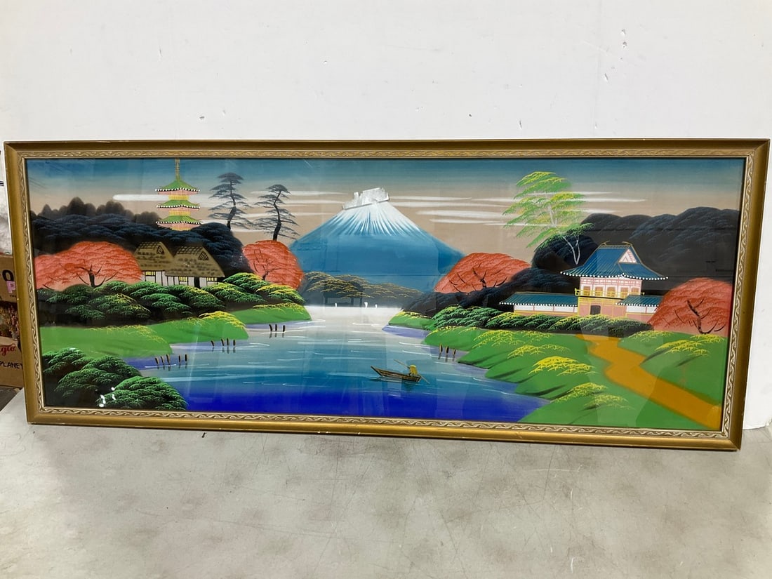 Framed Oriental Artwork (18inx43.5in) (1 of 1)