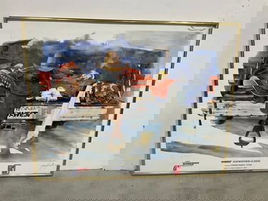 Framed 1989 US West Showdown Classic Art Print *cracked in corner* (20.5inx25.5in)