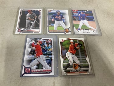 Various Facsimile Baseball Cards (Brett Baty, Mike Trout, and more)