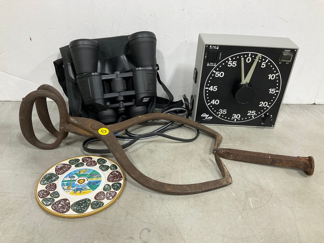 Gra Lab Timer, Optic 2050 Binoculars with Case, Fireplace Tool, and more (1 of 1)