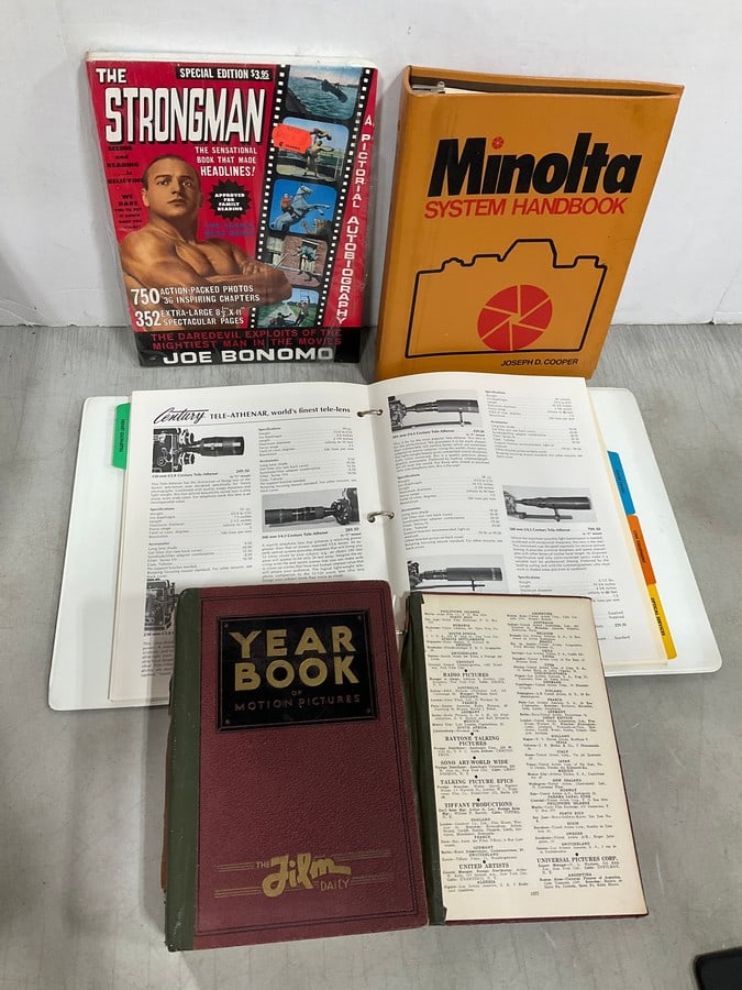 Vintage Yearbook of Motion Pictures, Minolta Handbook, Strongman Film Book, and more (1 of 1)