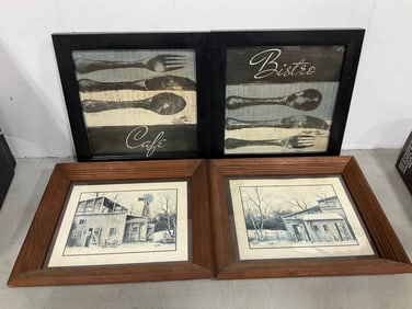 Varous framed artwork(largest 11.5in.x13.5in.)