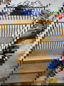 Metal and Wicker 5 Shelf Organizer (69inx26.5inx14in)