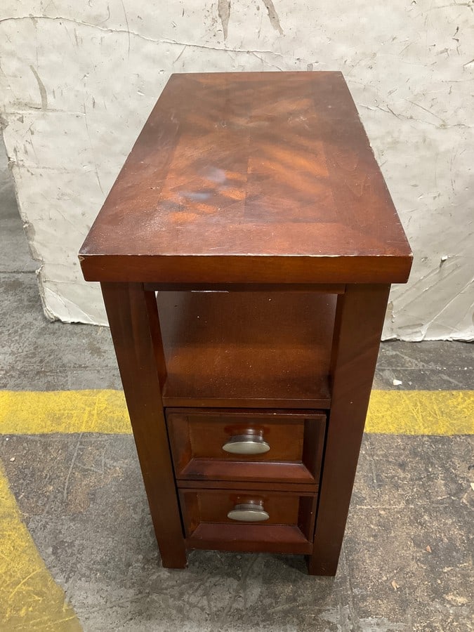 Wooden Nightstand with 2 Drawers (12inx24inx12in): Wooden Nightstand with 2 Drawers (12inx24inx12in)
