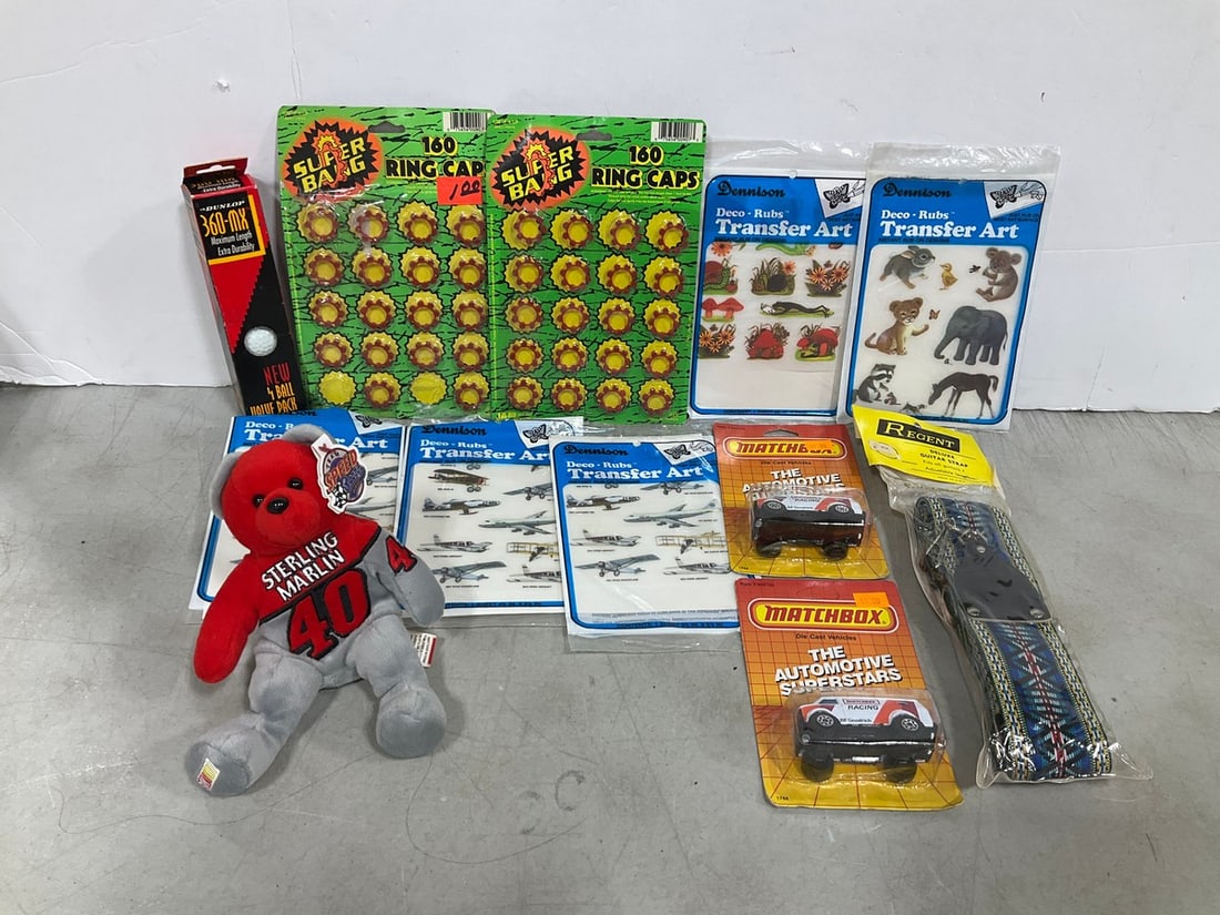 Ring Caps, Transfer Art Rub On Designs, Guitar Strap, Matchbox Cars *new in box*, and more: Ring Caps, Transfer Art Rub On Designs, Guitar Strap, Matchbox Cars *new in box*, and more