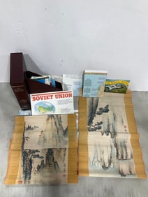 Various Maps, Oriental Scrolls, and more