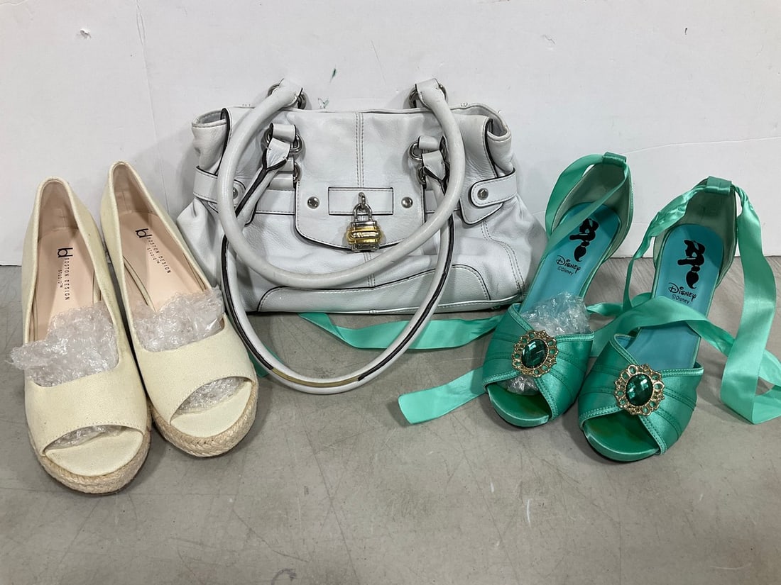 Disney Heels (Size 8), Boston Design Studio Wedges (Size: 8m), and B Makowsky Handbag (1 of 1)