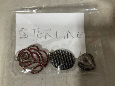 Various sterling pendants