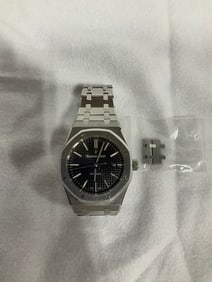 Preowned Audemars Piguet Royal Oak Stainless steel black watch READ DESCRIPTION