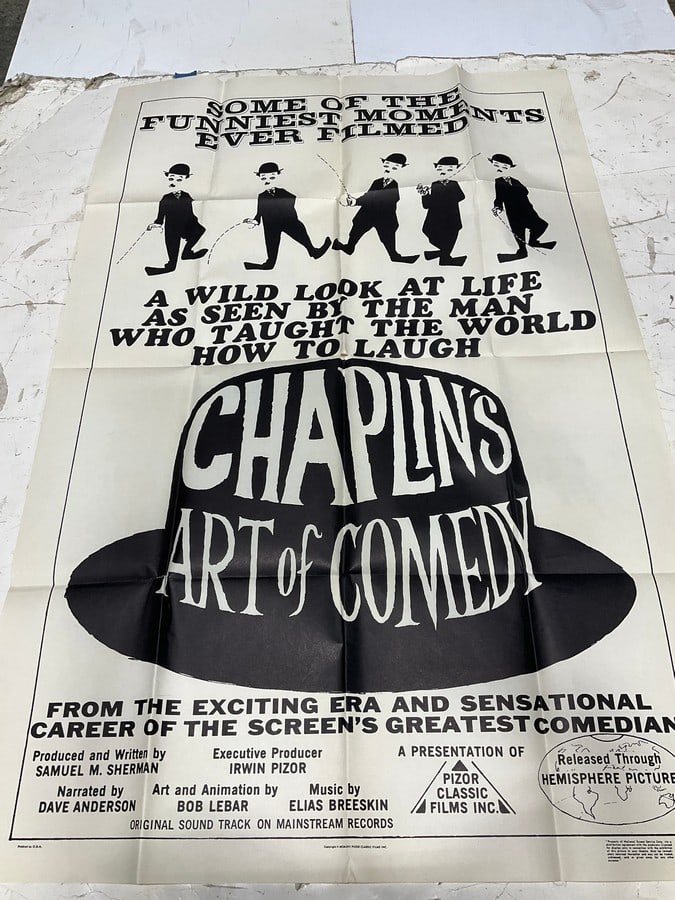 Vintage Chaplin's art of comedy poster(27in.x41in.): Vintage Chaplin's art of comedy poster(27in.x41in.)