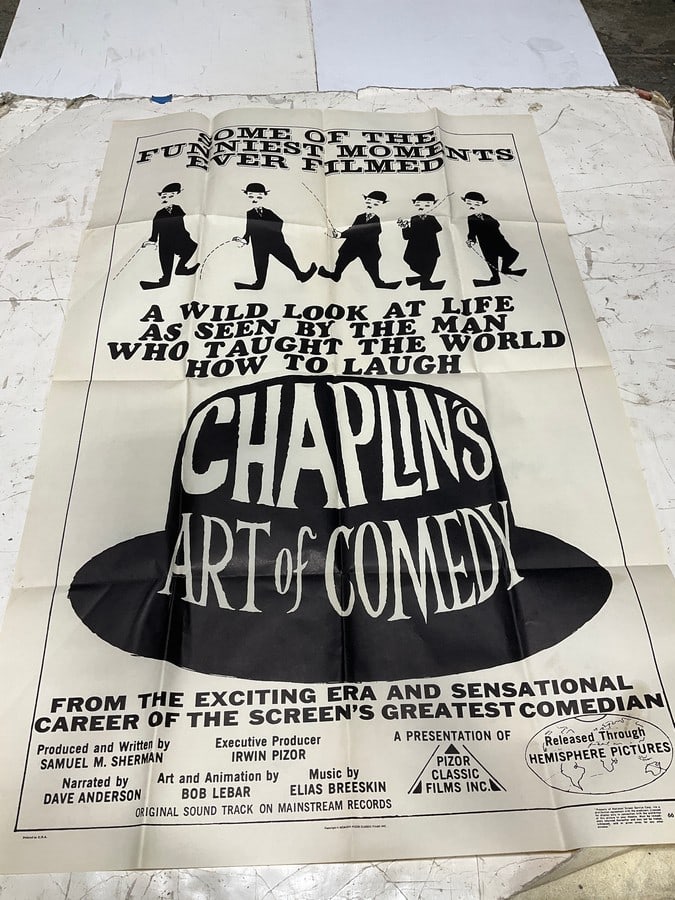 Vintage Chaplin's art of comedy poster(27in.x41in.): Vintage Chaplin's art of comedy poster(27in.x41in.)