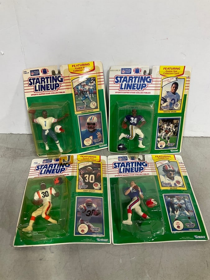 Starting Lineup collectible figures(Herschel Walker, Jim Kelly, Warren Moon, and more-new in: Starting Lineup collectible figures(Herschel Walker, Jim Kelly, Warren Moon, and more-new in package)