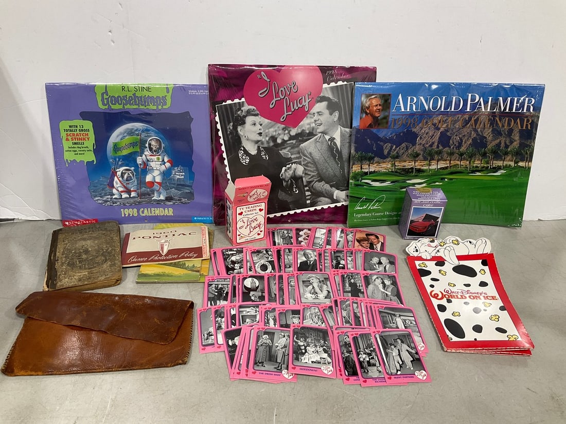 1998 calendars, I Love Lucy trading cards, and more: 1998 calendars, I Love Lucy trading cards, and more