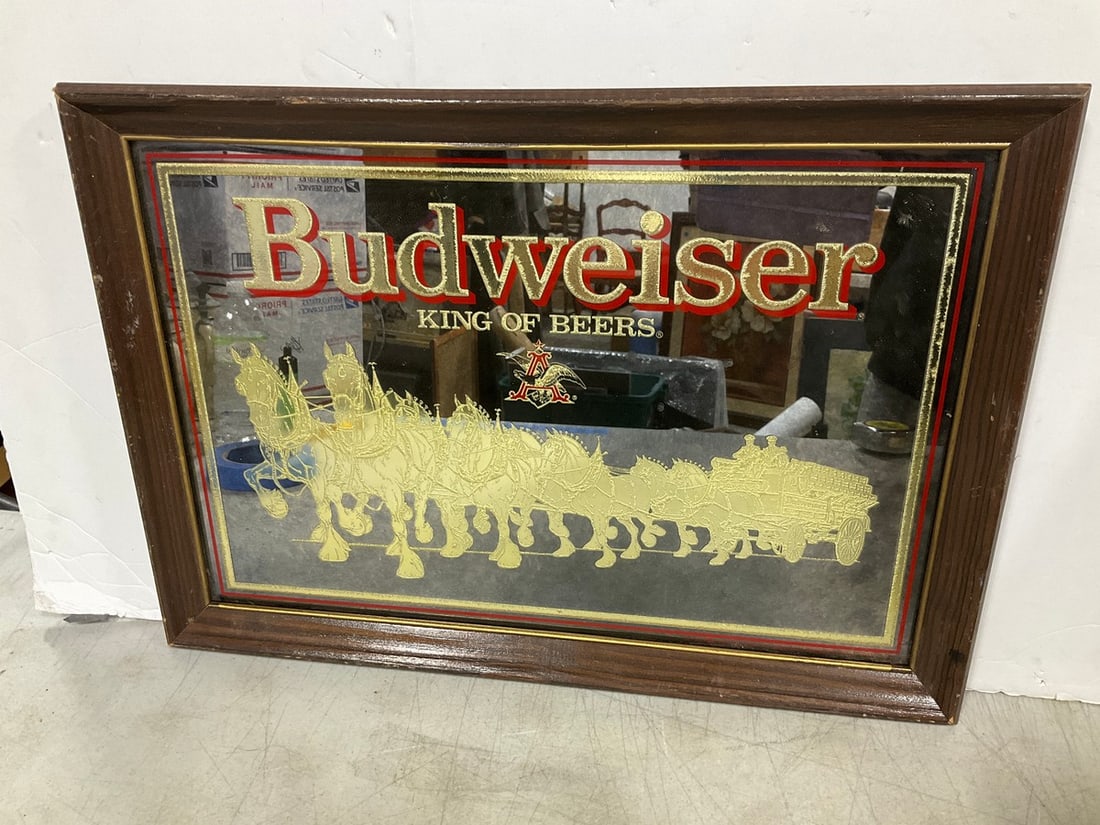 Framed Decorative Budweiser Mirror (14.5inx20.5in) (1 of 1)