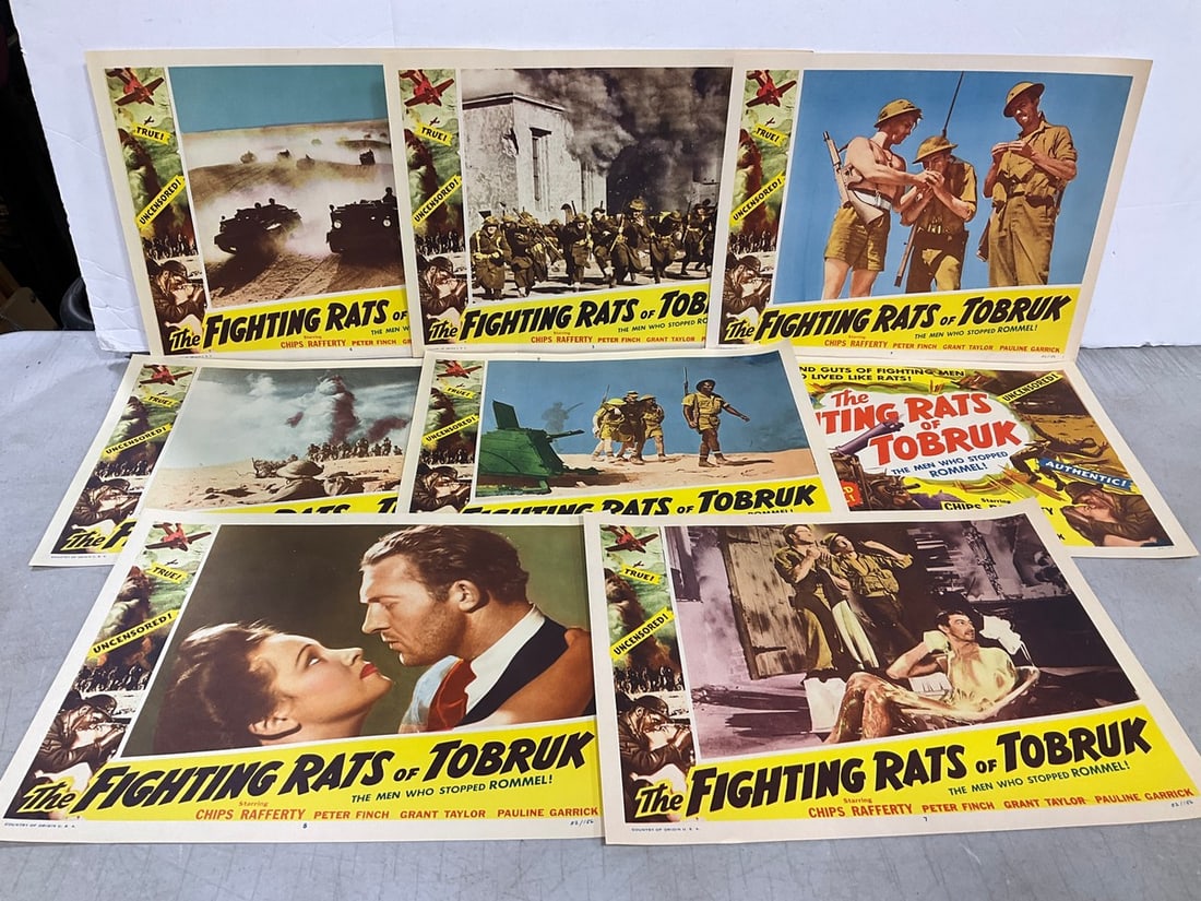 Vintage 'Fighting Rats of Tobruk' Film Posters(11inx14in): Vintage 'Fighting Rats of Tobruk' Film Posters(11inx14in)