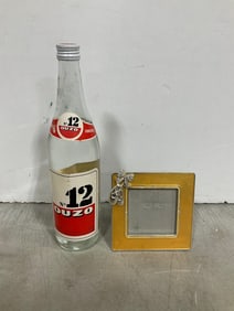 Handpainted Ballet Slippers 4inx4in Frame, and Ouzo - 750ml (86proof) *mostly full*