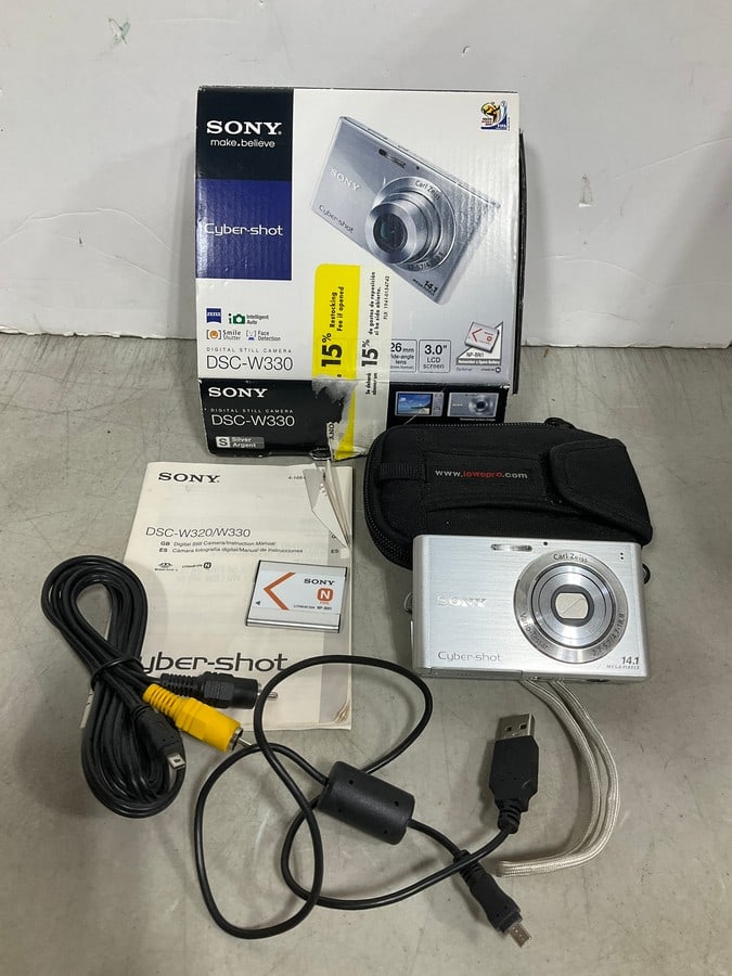 Sony cybershot camera with accessories(model:DSC-W330) (1 of 1)