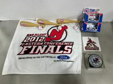 Vintage 1980's American Hockey League Zamboni's and signed puck