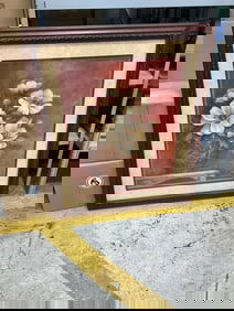 Framed Villa Flora Peonies art print signed Pamela Gladding(32.5in.x38.5in.)