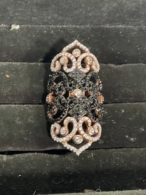 Sterling Silver Ring with Diamond Chips