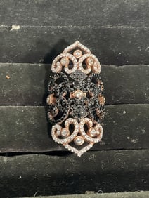 Sterling Silver Ring with Diamond Chips