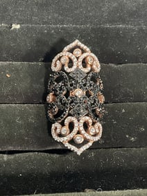 Sterling Silver Ring with Diamond Chips