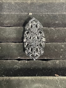 Sterling Silver Ring with Diamond Chips