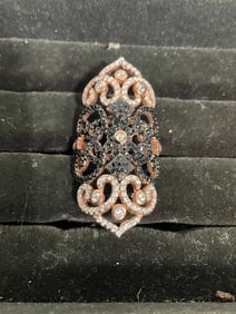 Sterling Silver Ring with Diamond Chips