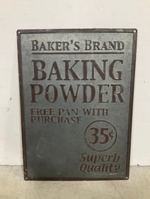 Vintage Baking Powder Tin Sign (11inx15in)