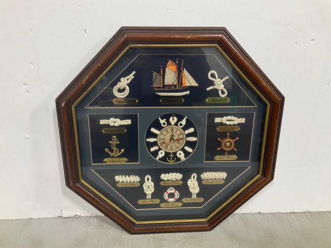 Sailor Knots Themed Clock (19inx19in): Sailor Knots Themed Clock (19inx19in)